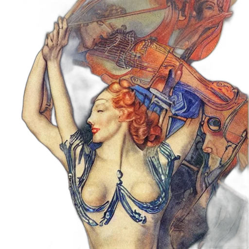 dress, weapon, umbrella, fantasy art transparent PNG cut-out