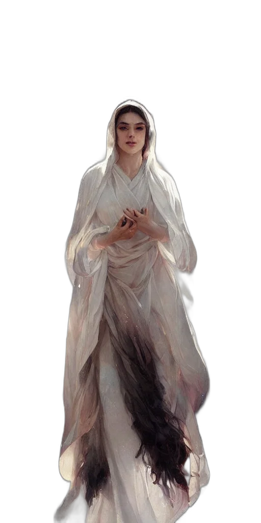dress, jacket, staff, creature transparent PNG cut-out