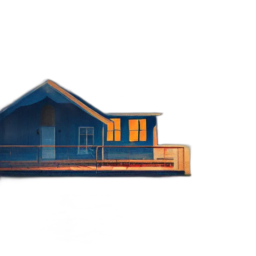 building, furniture, umbrella, 3d render transparent PNG cut-out