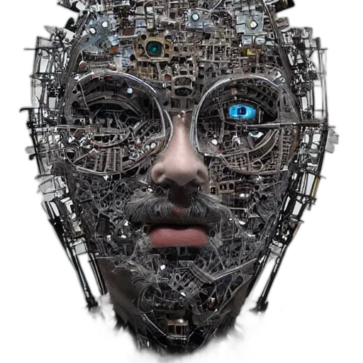robot, face, mask, cyberpunk transparent PNG cut-out