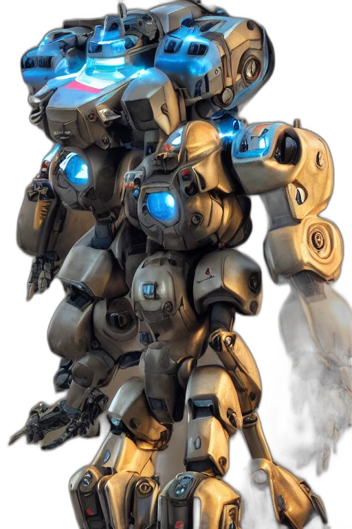 robot, weapon, concept art, 3d render transparent PNG cut-out