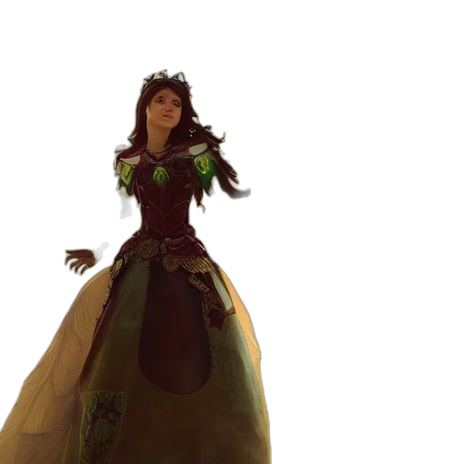 dress, crown, concept art, fantasy art transparent PNG cut-out