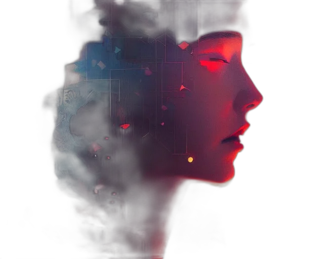 robot, face, mask, crown transparent PNG cut-out