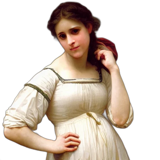 dress, face, jewelry, staff transparent PNG cut-out