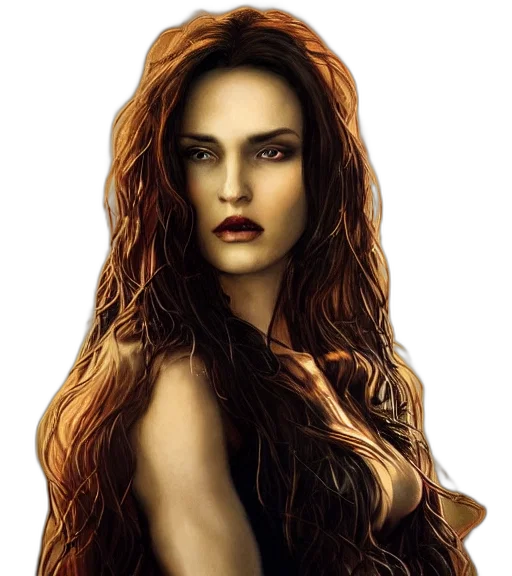 hair, face, fantasy art, photorealistic transparent PNG cut-out