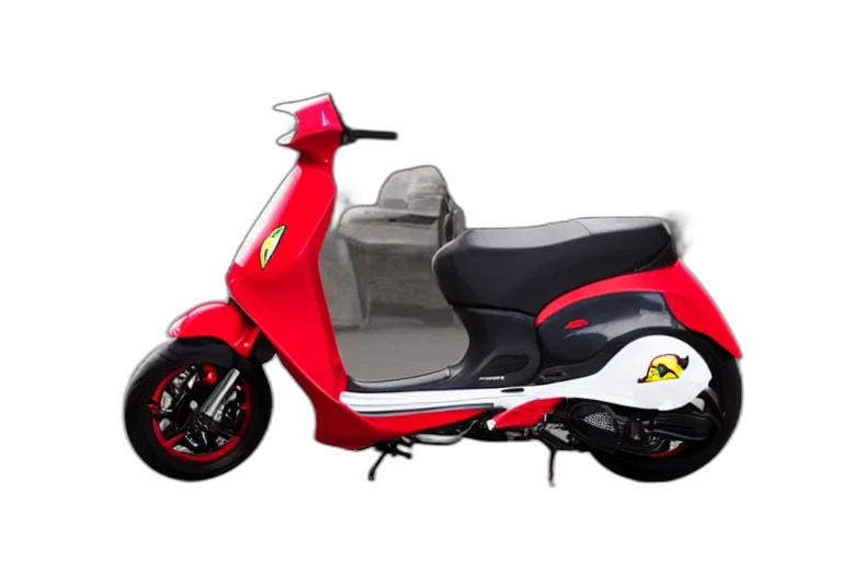 3d render, photorealistic, scooter, designed transparent PNG cut-out