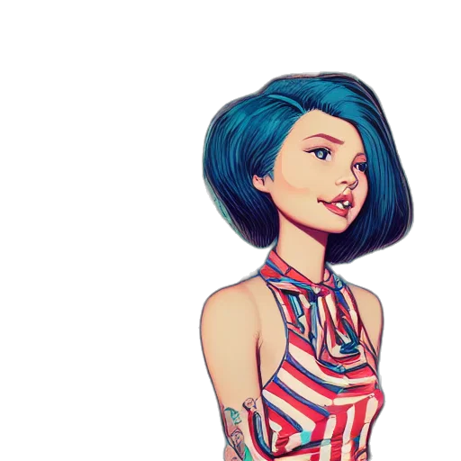 dress, comic book art, cartoon, concept art transparent PNG cut-out