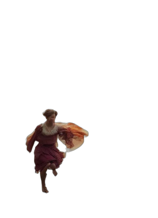 dress, staff, umbrella, hat transparent PNG cut-out