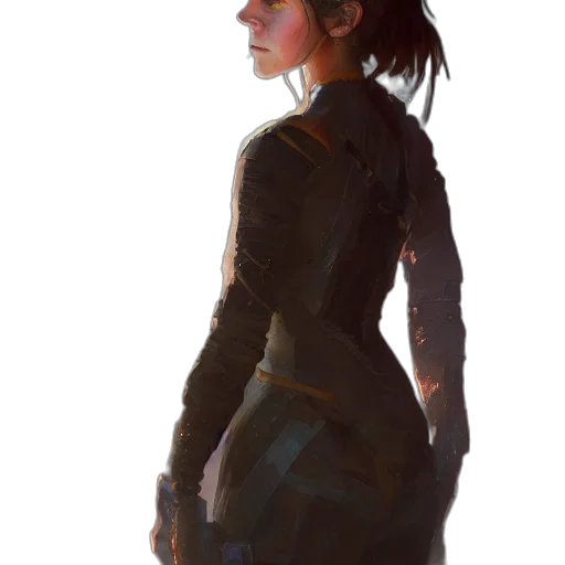 jacket, dress, face, staff transparent PNG cut-out