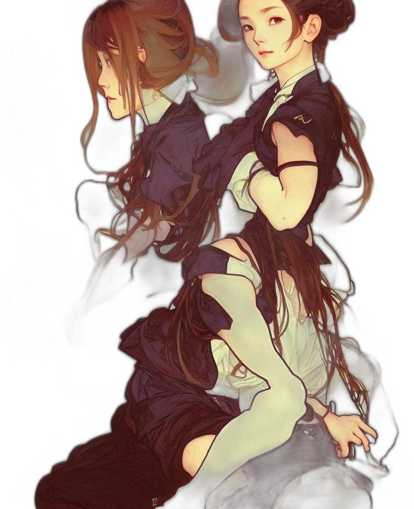 dress, staff, anime, concept art transparent PNG cut-out