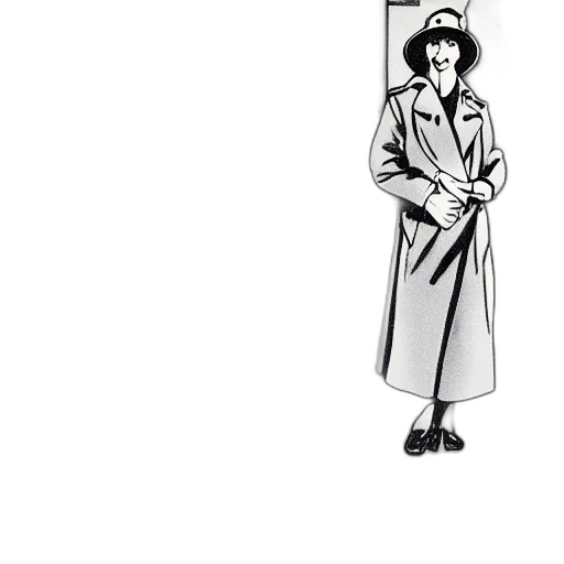 jacket, staff, umbrella, face transparent PNG cut-out