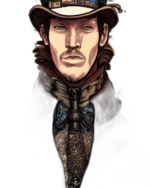 hat, face, sword, fantasy art transparent PNG cut-out