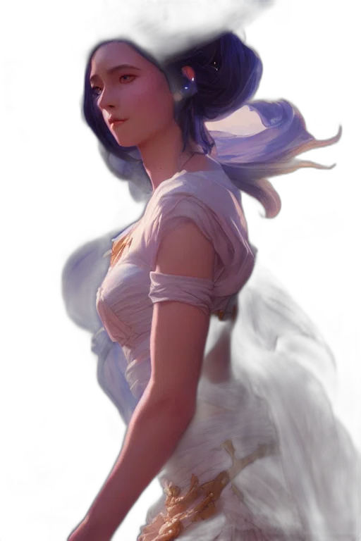 dress, face, crown, staff transparent PNG cut-out