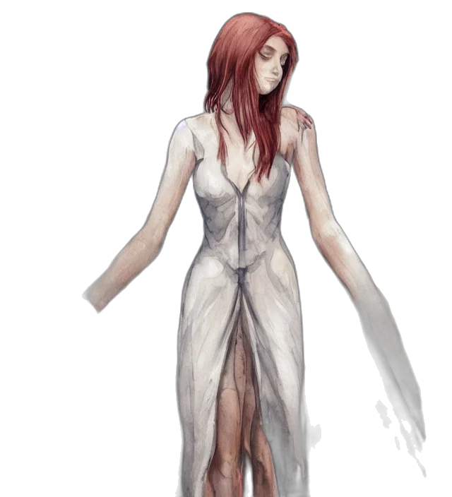 dress, staff, creature, concept art transparent PNG cut-out