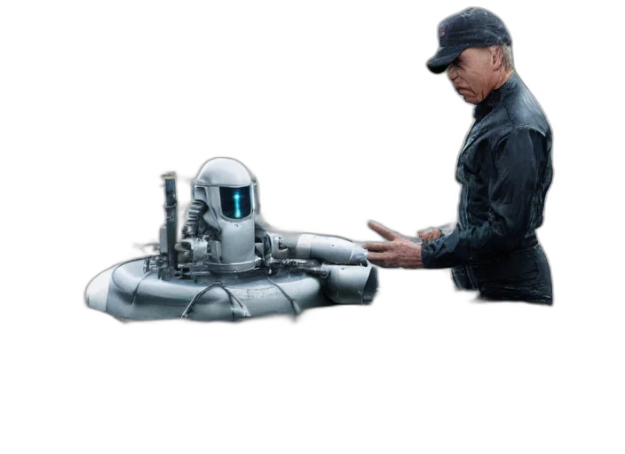 robot, concept art, 3d render, cyberpunk transparent PNG cut-out