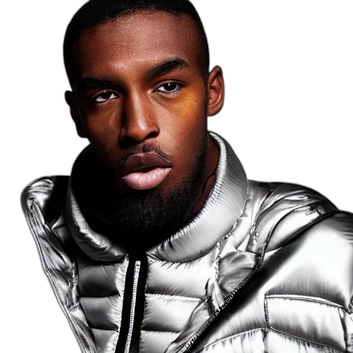 jacket, face, hair, photorealistic transparent PNG cut-out