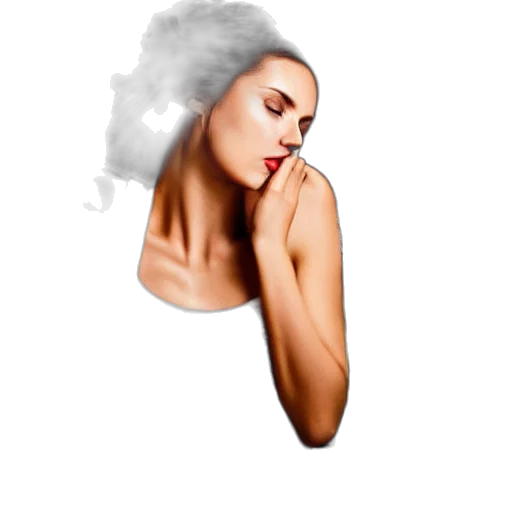 face, mask, hair, jewelry transparent PNG cut-out
