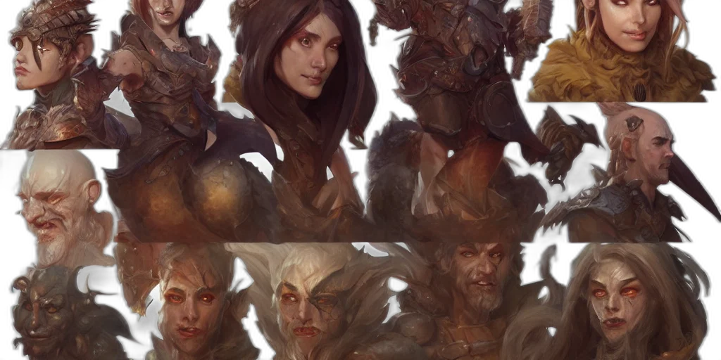 face, concept art, fantasy art, comic book art transparent PNG cut-out