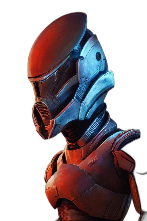 robot, mask, face, concept art transparent PNG cut-out