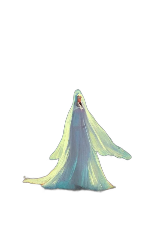 dress, creature, staff, crown transparent PNG cut-out