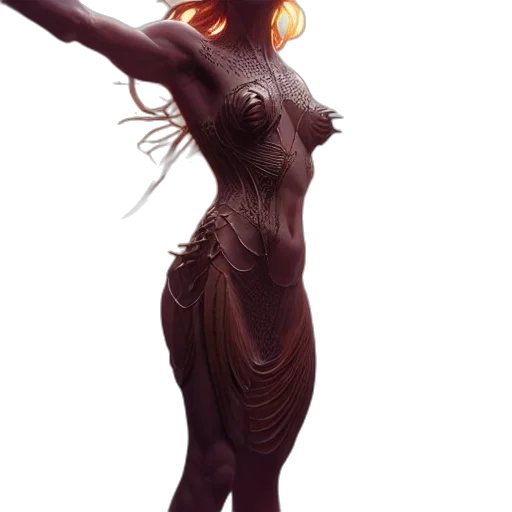 dress, staff, concept art, fantasy art transparent PNG cut-out