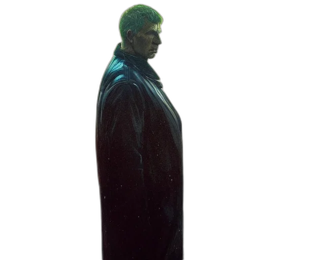 jacket, umbrella, staff, face transparent PNG cut-out