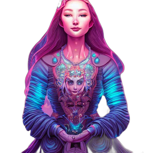 robot, dress, face, creature transparent PNG cut-out