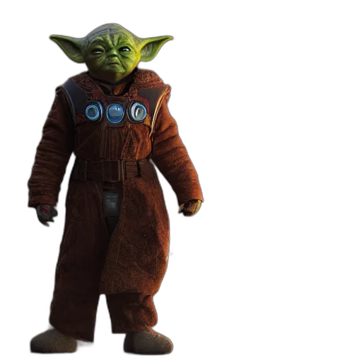 jacket, staff, creature, 3d render transparent PNG cut-out