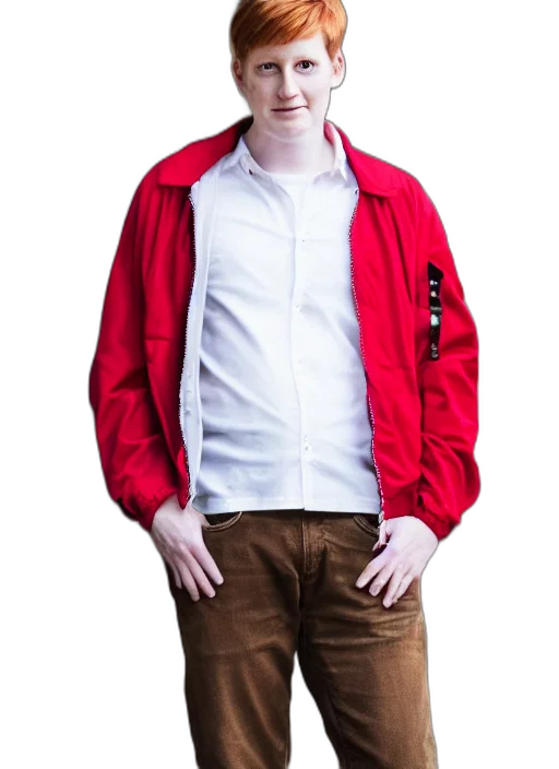 jacket, staff, face, 3d render transparent PNG cut-out