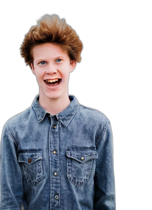 jacket, hair, face, creature transparent PNG cut-out