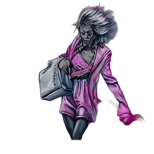jacket, staff, dress, comic book art transparent PNG cut-out