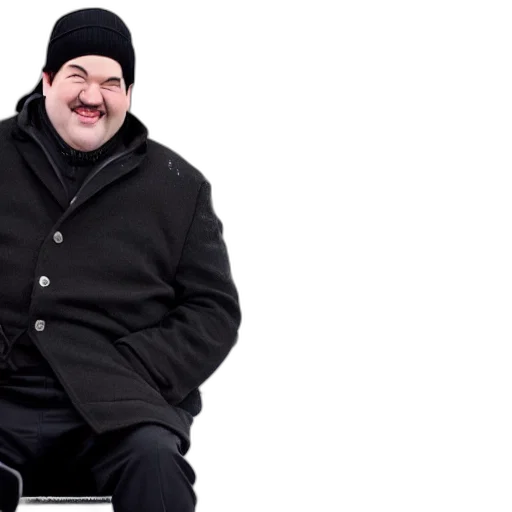 jacket, hat, staff, creature transparent PNG cut-out