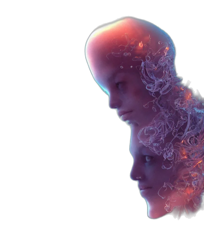 face, robot, hair, creature transparent PNG cut-out