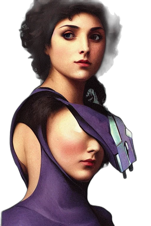 dress, face, jewelry, robot transparent PNG cut-out