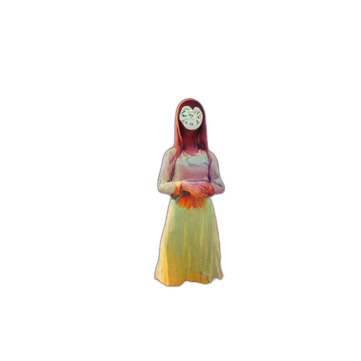dress, mask, jewelry, staff transparent PNG cut-out