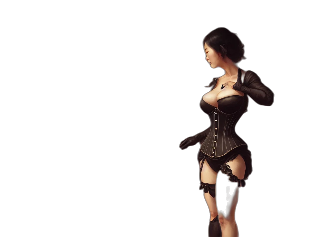 dress, staff, weapon, 3d render transparent PNG cut-out