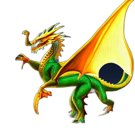 dragon, staff, animal, creature transparent PNG cut-out