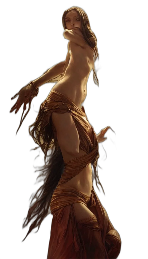 dress, staff, fantasy art, concept art transparent PNG cut-out