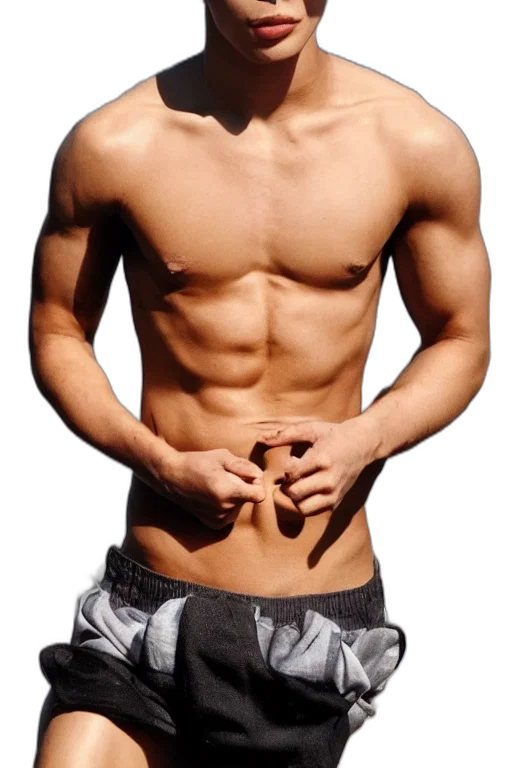 photorealistic, 3d render, hot, shirtless transparent PNG cut-out