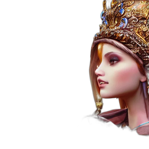 crown, jewelry, 3d render, fantasy art transparent PNG cut-out