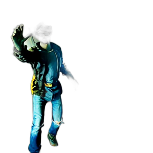 jacket, mask, staff, robot transparent PNG cut-out