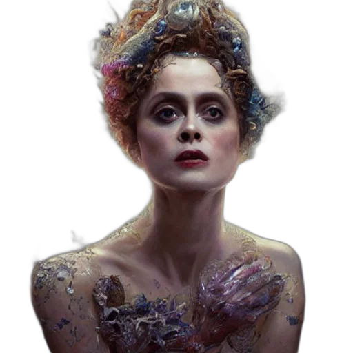 crown, dress, face, creature transparent PNG cut-out