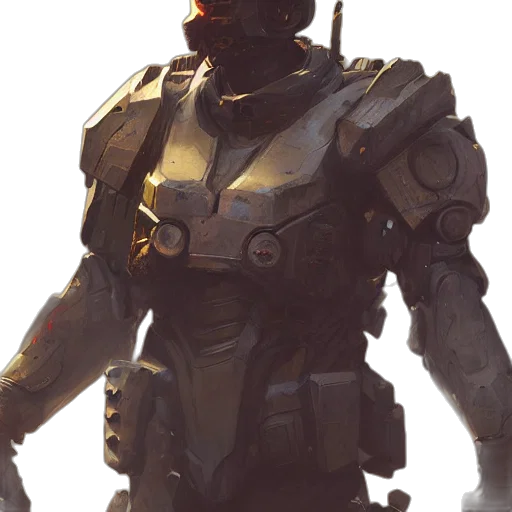 robot, mask, creature, weapon transparent PNG cut-out
