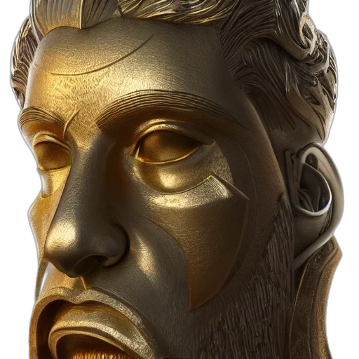 face, mask, crown, 3d render transparent PNG cut-out