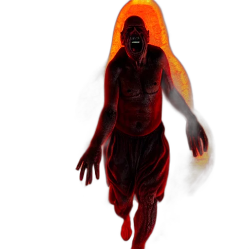 mask, creature, staff, dress transparent PNG cut-out