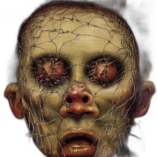 mask, face, creature, photorealistic transparent PNG cut-out