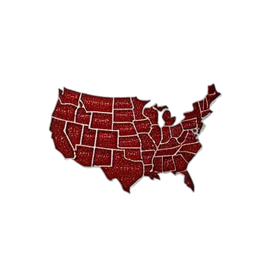 red, map, united, states transparent PNG cut-out