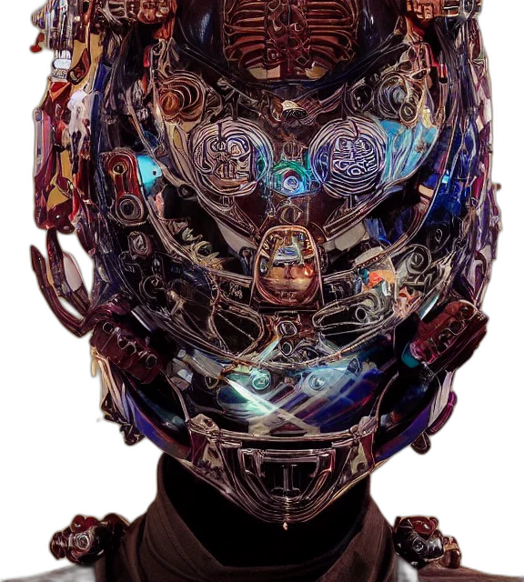 robot, mask, face, crown transparent PNG cut-out