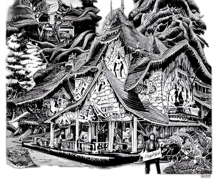 dragon, creature, animal, building transparent PNG cut-out