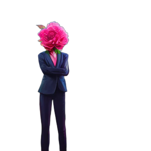 flower, staff, jacket, crown transparent PNG cut-out